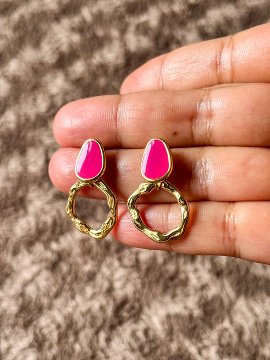 Ruby Red Anti-Tarnish Earrings – Timeless Elegance