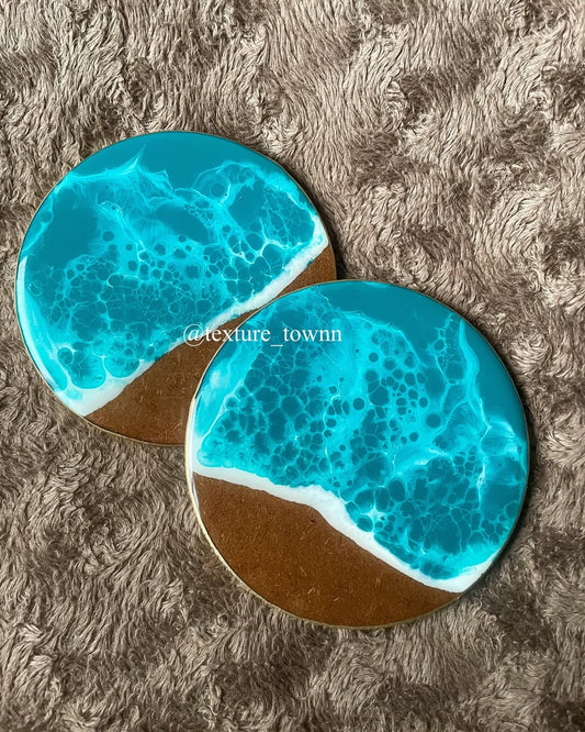 Beach Theme Coaster Set – Ocean at Your Table