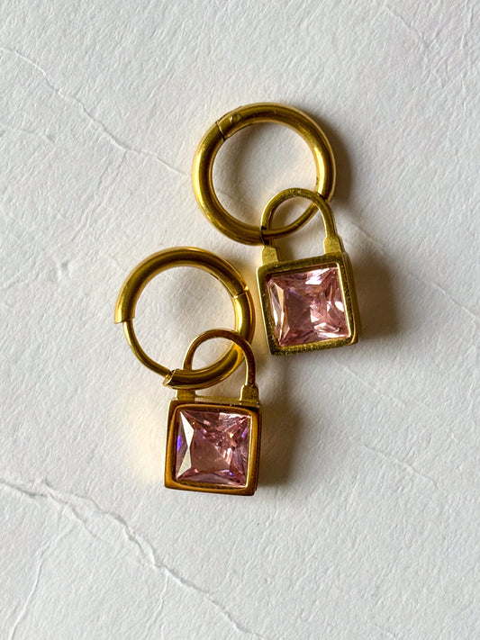 Baby Pink Hoop Earrings