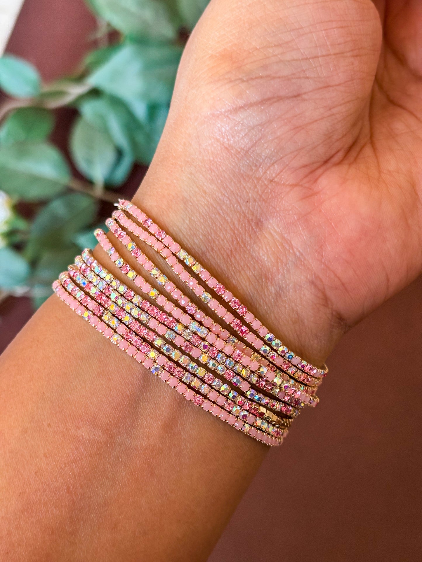 Baby Pink Crystal Stretch Bracelet