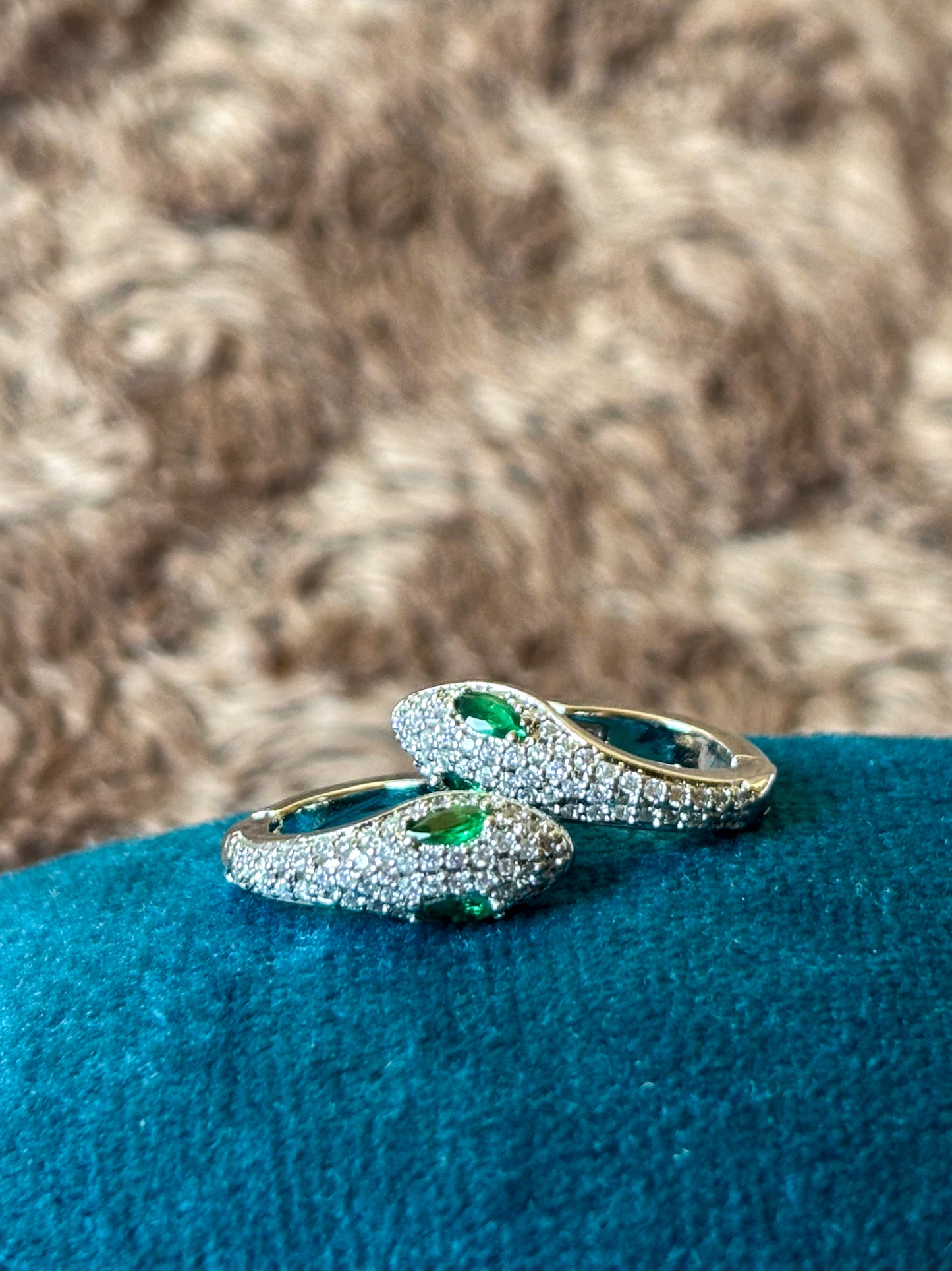 Emerald Serpent Crystal Hoop
