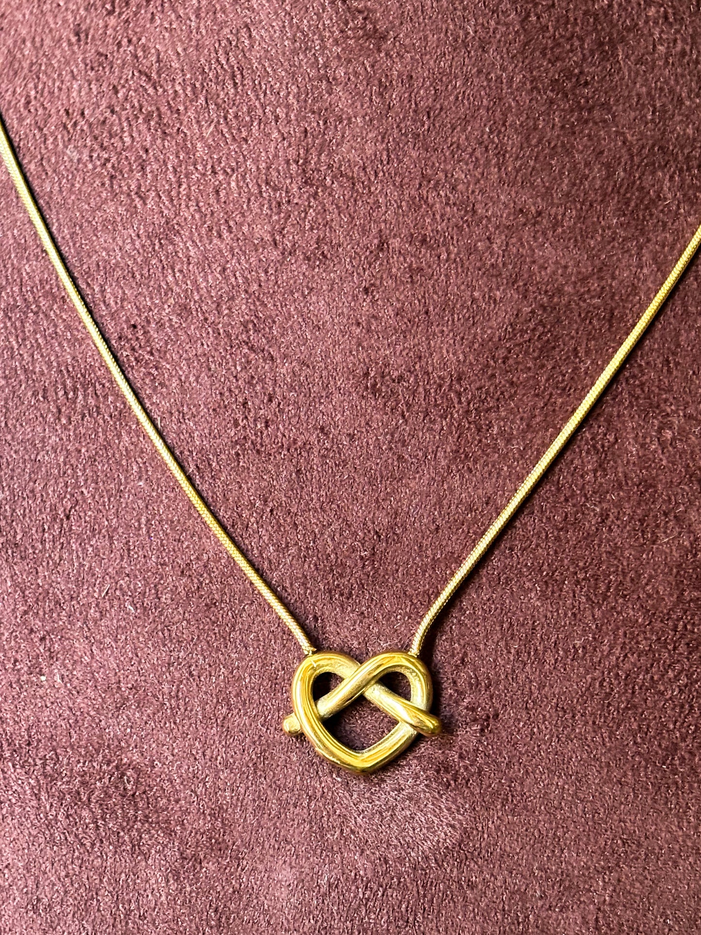 Golden Heart Knot Necklace
