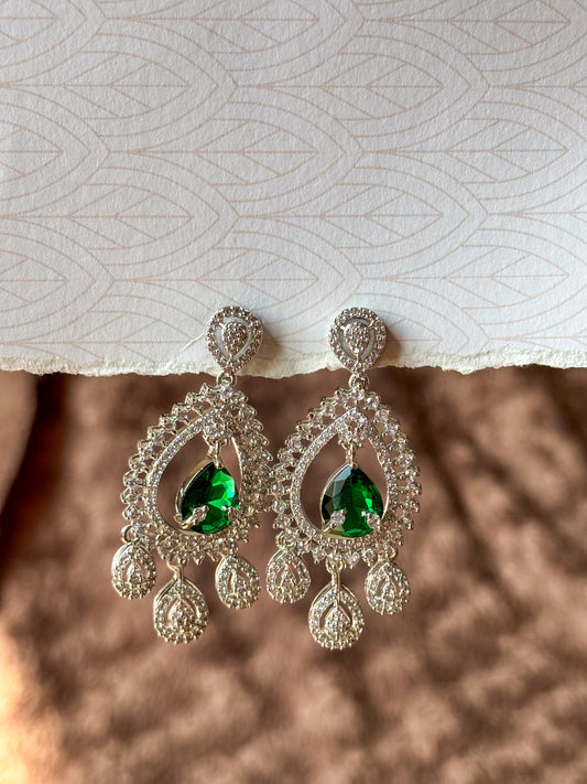 Sparkling Teardrop AD Chandbali