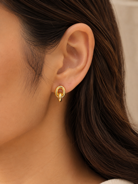 Gold Knot Stud Earrings