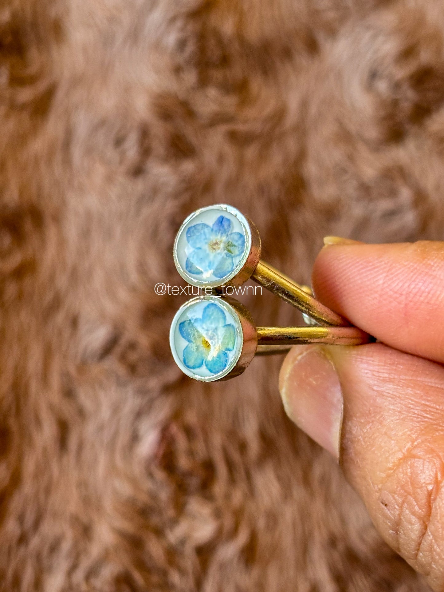 Forget-Me-Not Flower Resin Rings