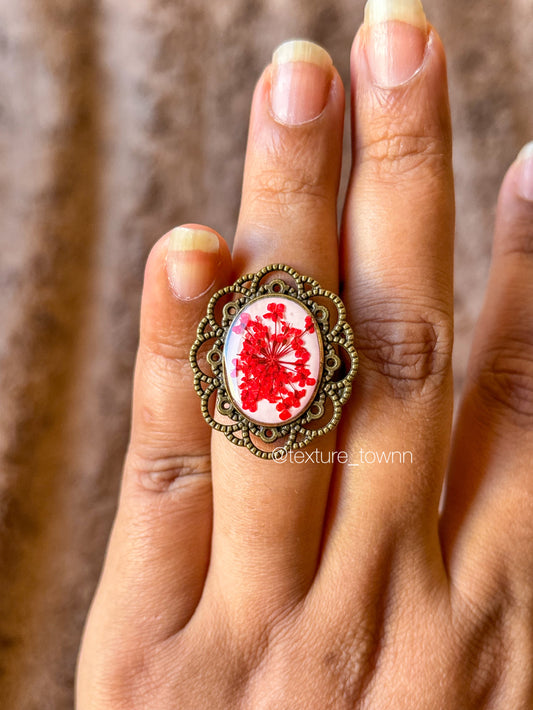 Vintage Handmade Resin Floral Ring