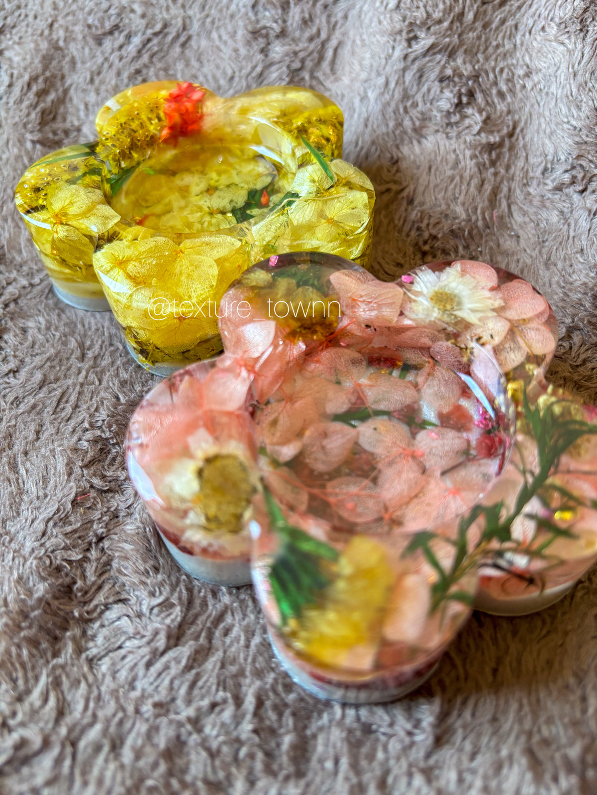 Handmade Flower Resin Tealight Holders