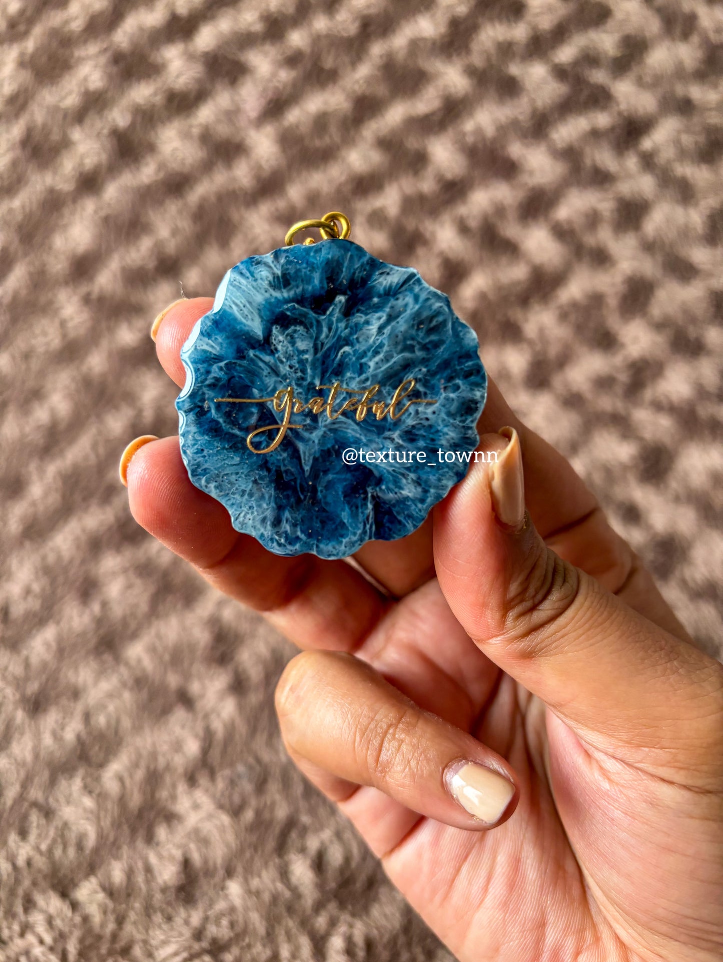 Handmade Textured Resin Keychain