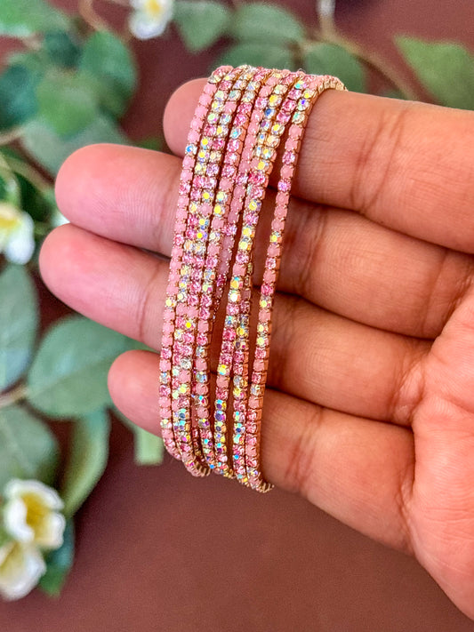 Sparkling Baby Pink Crystal Stretch Bracelet