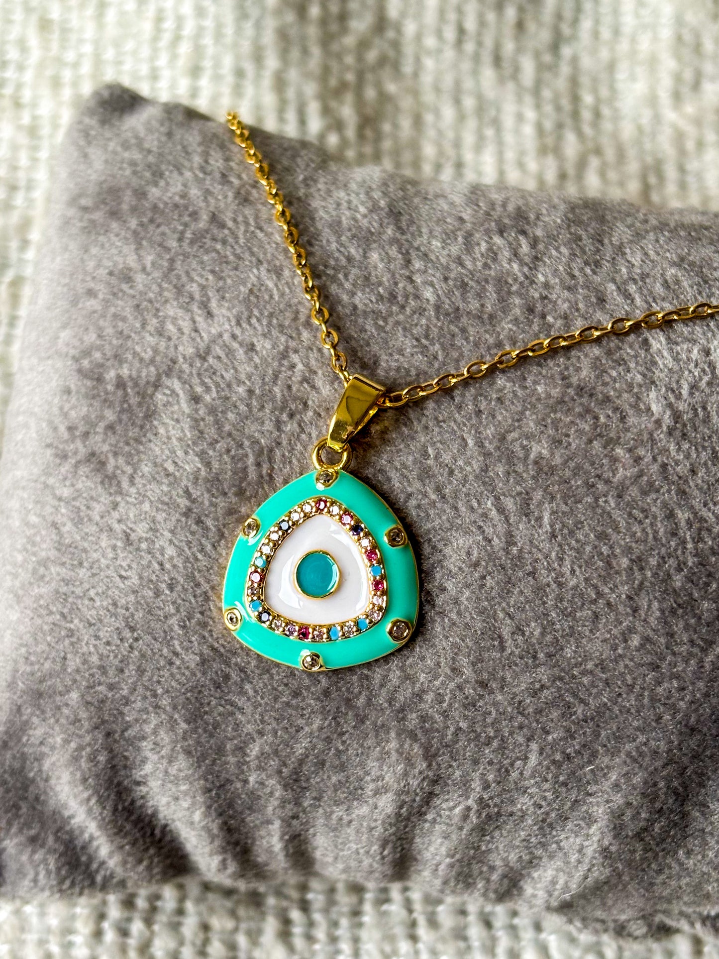 Blue Evil Eye Necklace - Anti Tarnish Protection Jewelry for Everyday Wear