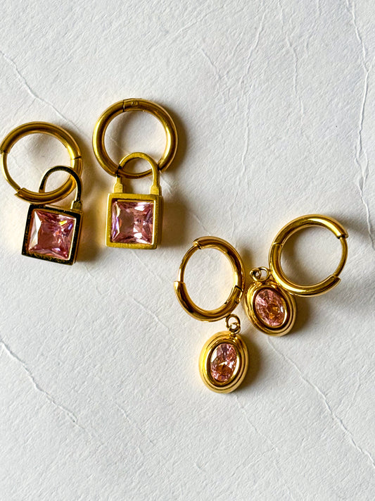 Baby Pink Hoop Earrings