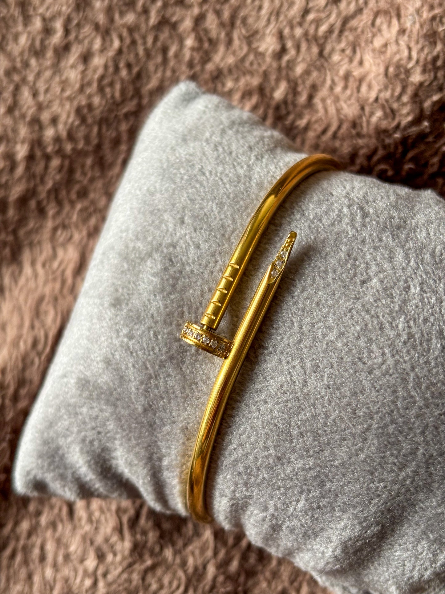 Crystal Cuff - Gold Nail Bracelet