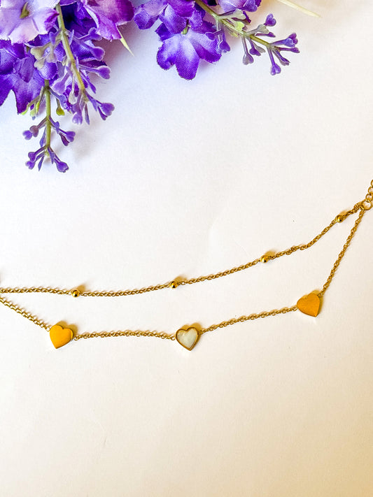 Dual Chain Heart Bracelet