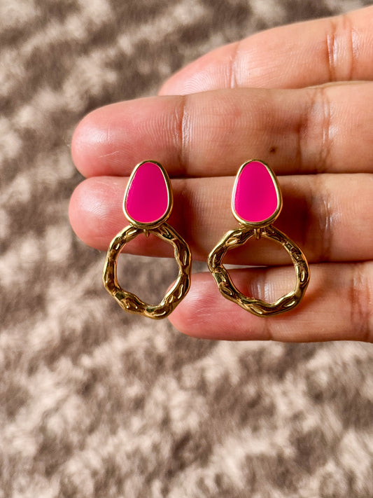 Ruby Red Anti-Tarnish Earrings – Timeless Elegance
