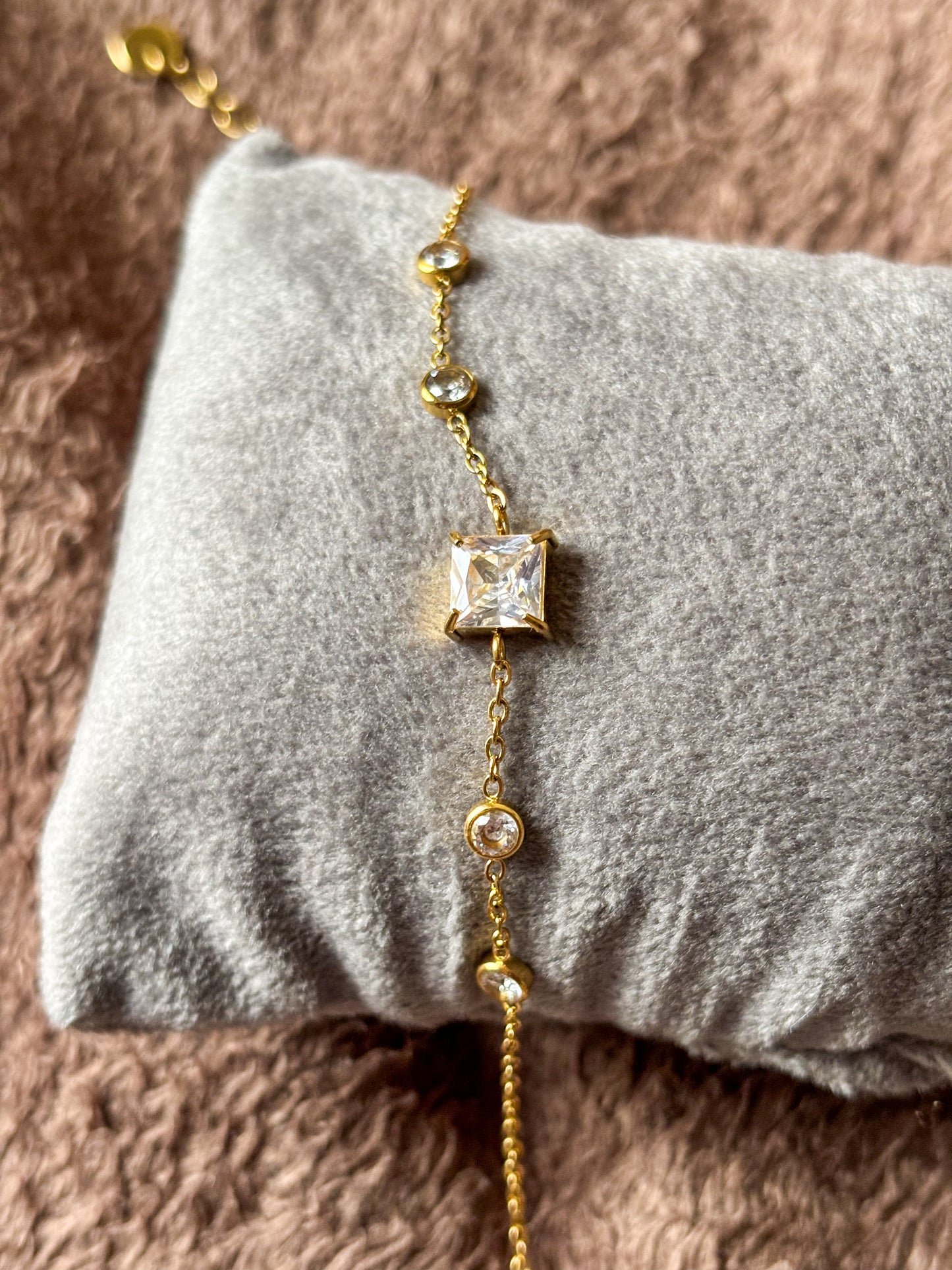 Emerald & Crystal Gold Vermeil Bracelet