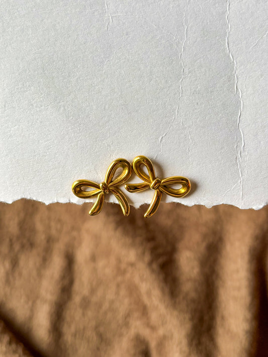 Anti-Tarnish Bow Stud Earrings