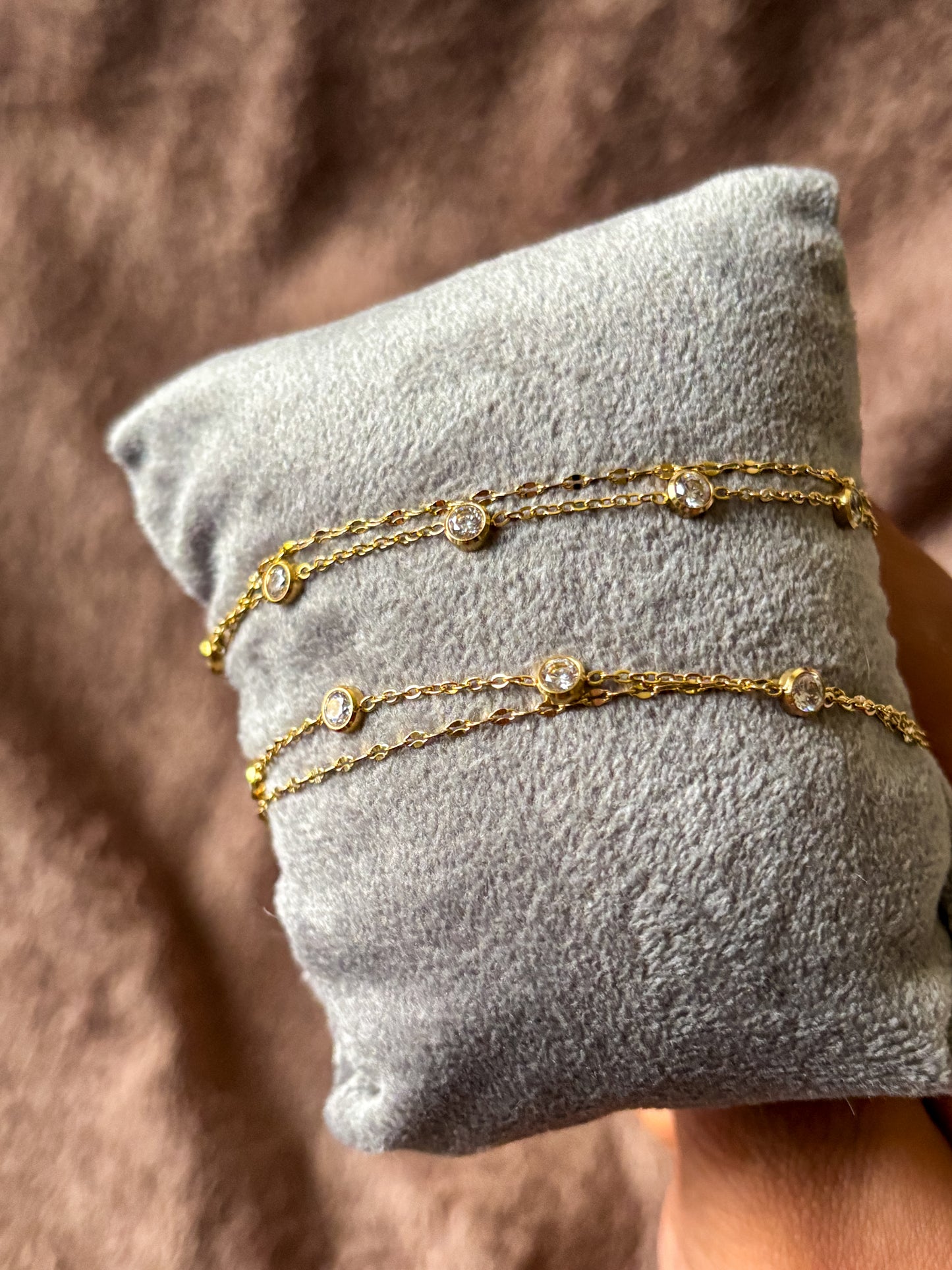 Delicate White Stone Bracelet Anti Tarnish