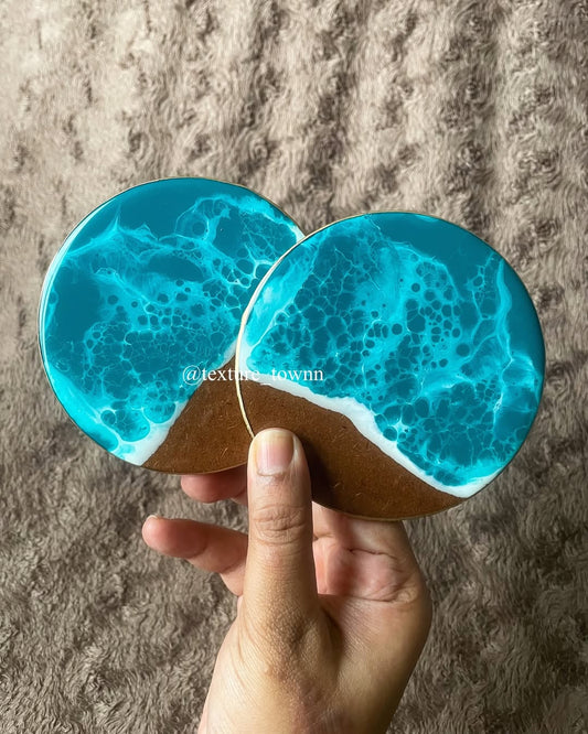 Beach Theme Coaster Set – Ocean at Your Table