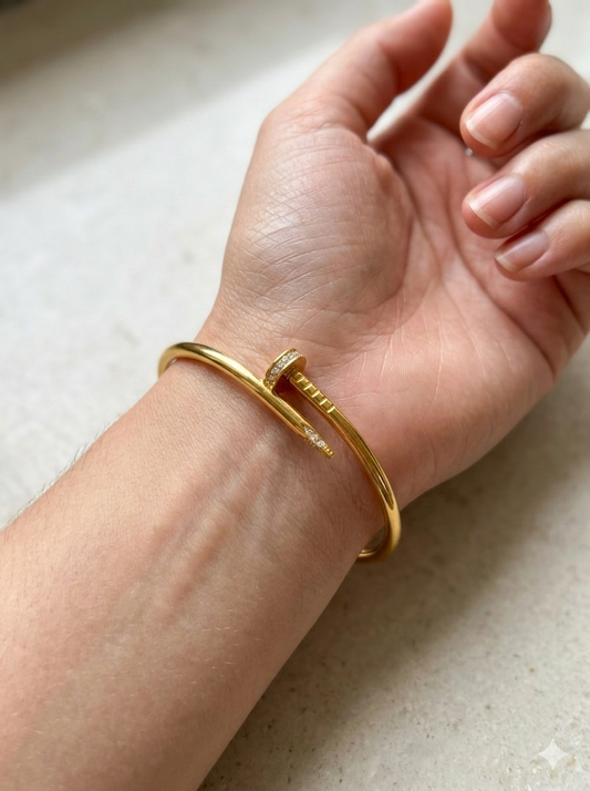 Crystal Cuff - Gold Nail Bracelet
