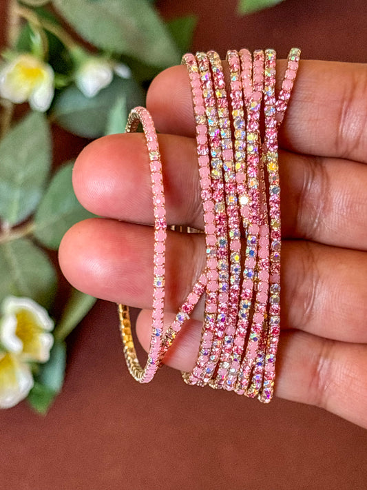 Sparkling Baby Pink Crystal Stretch Bracelet