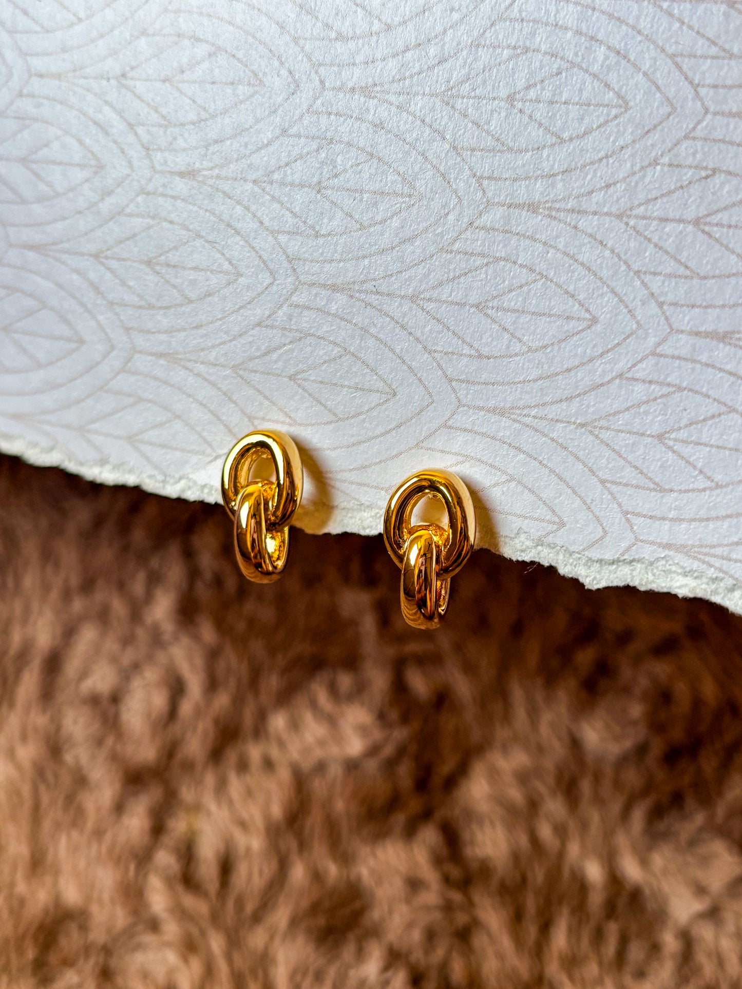 Gold Knot Stud Earrings