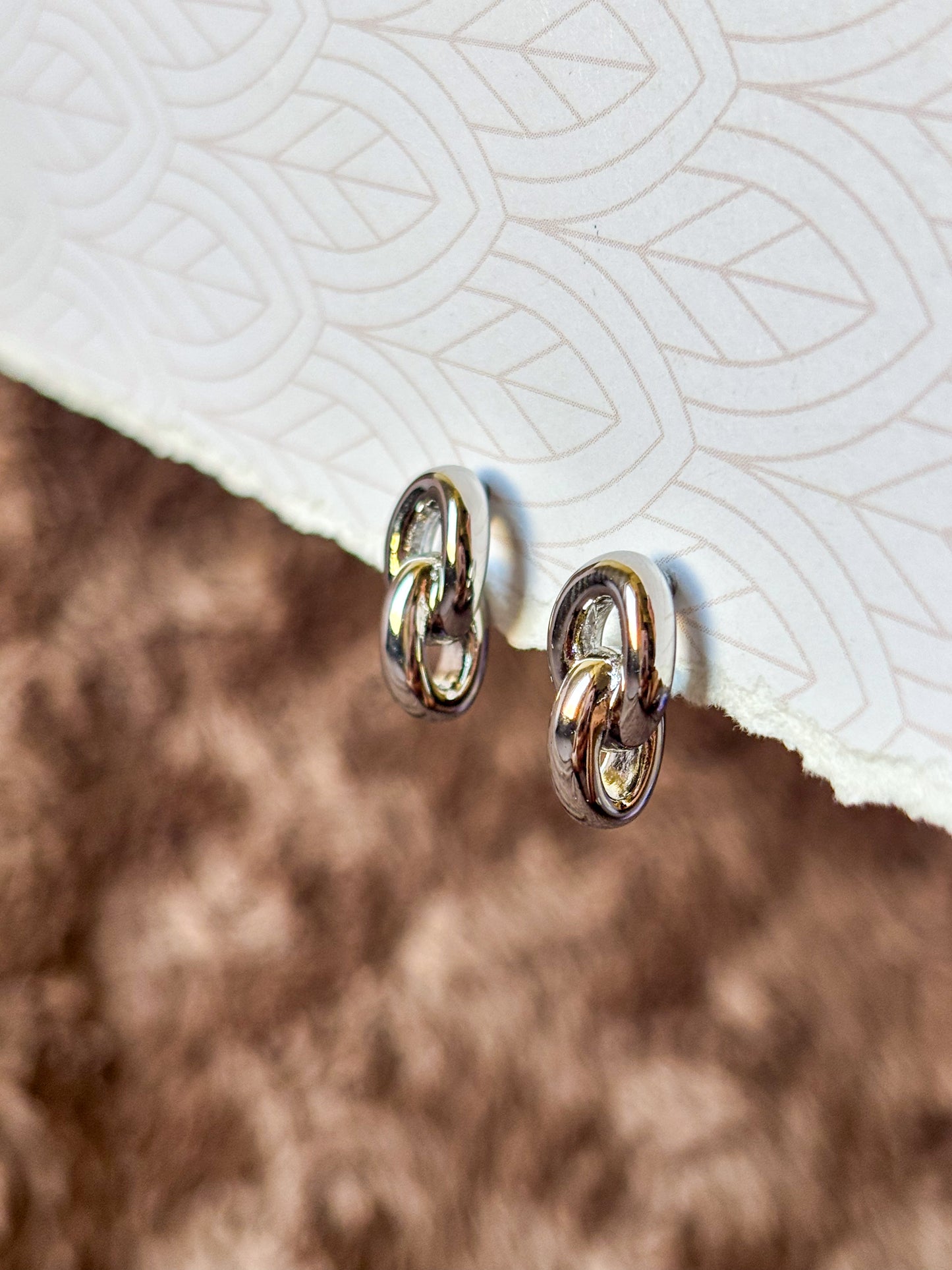 Silver Knot Stud Earrings