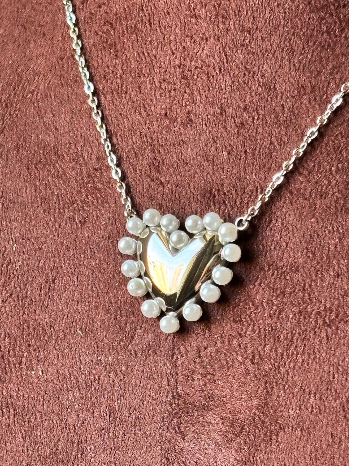 Pearl Heart Pendant Necklace