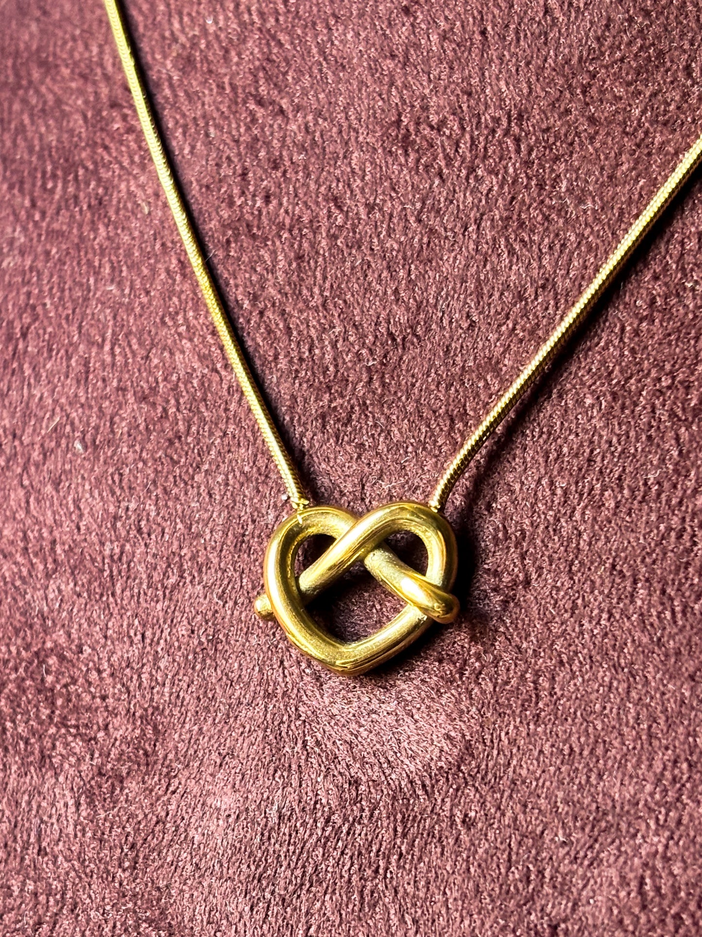 Golden Heart Knot Necklace