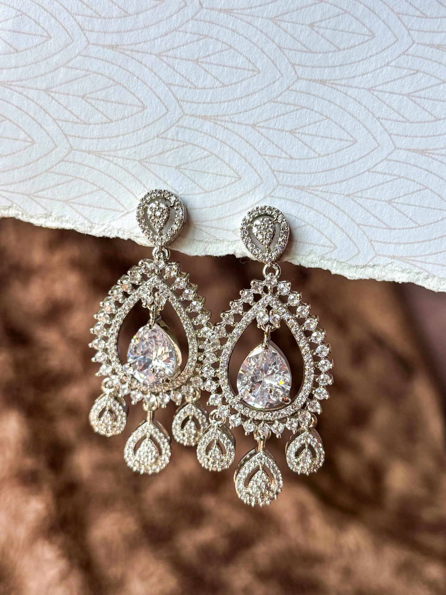 Sparkling Teardrop AD Chandbali