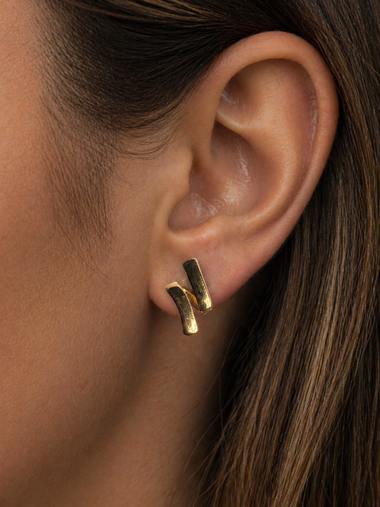 Elegant gold-tone stud earrings for everyday wear