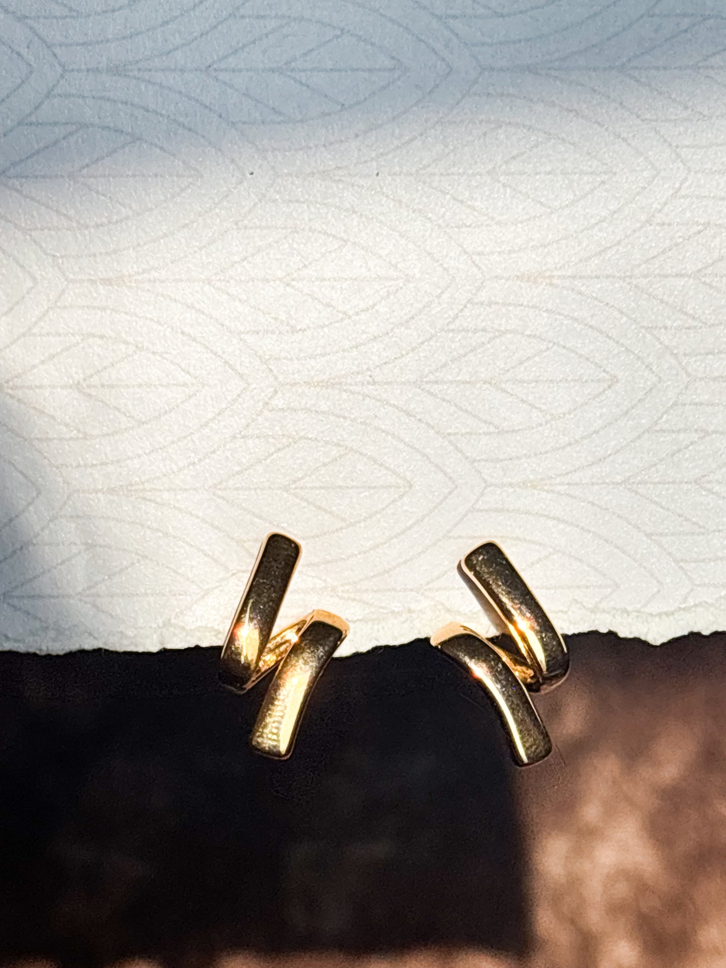 Minimalist gold anti-tarnish stud earrings with sleek modern design