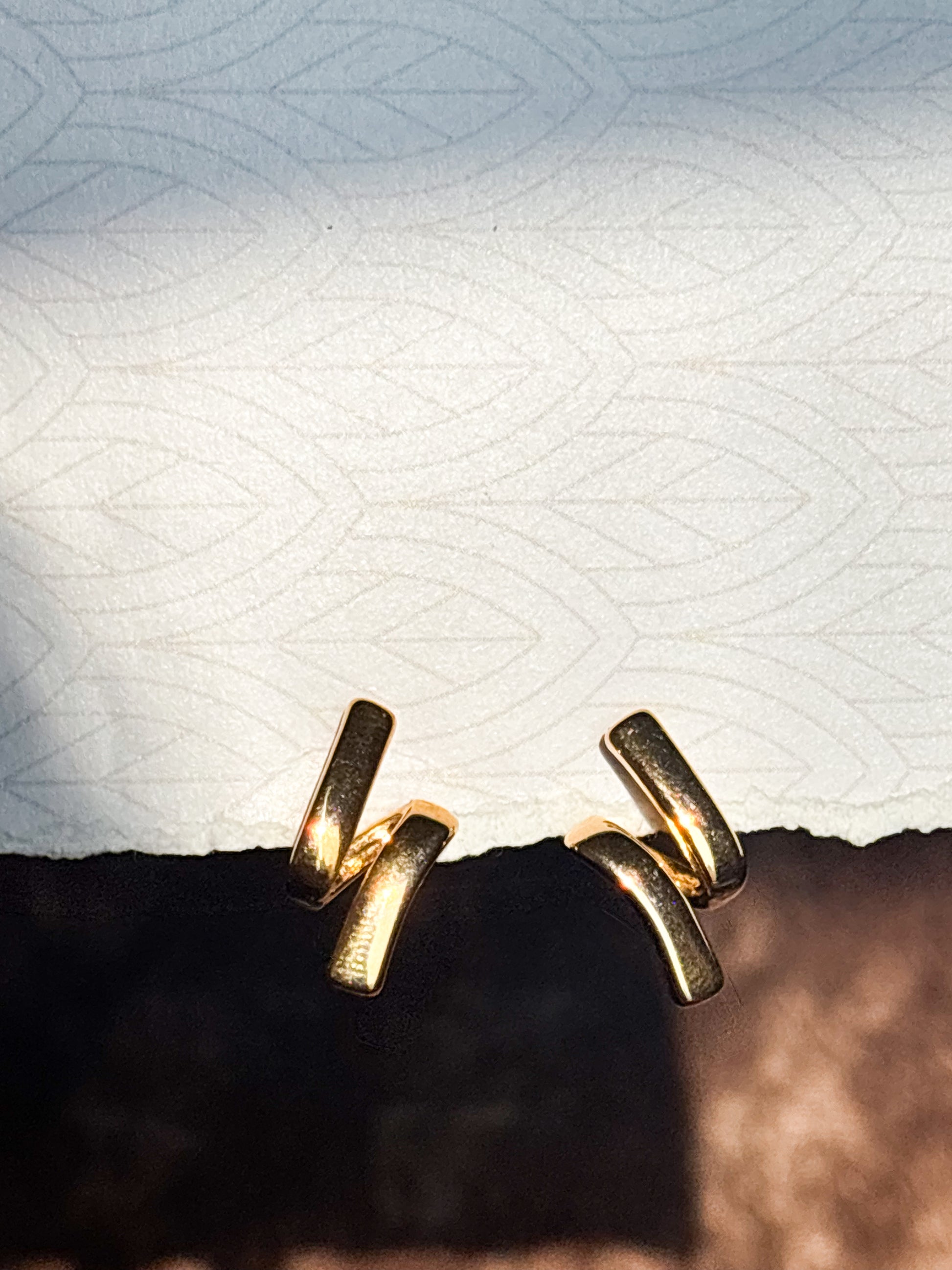 Minimalist gold anti-tarnish stud earrings with sleek modern design