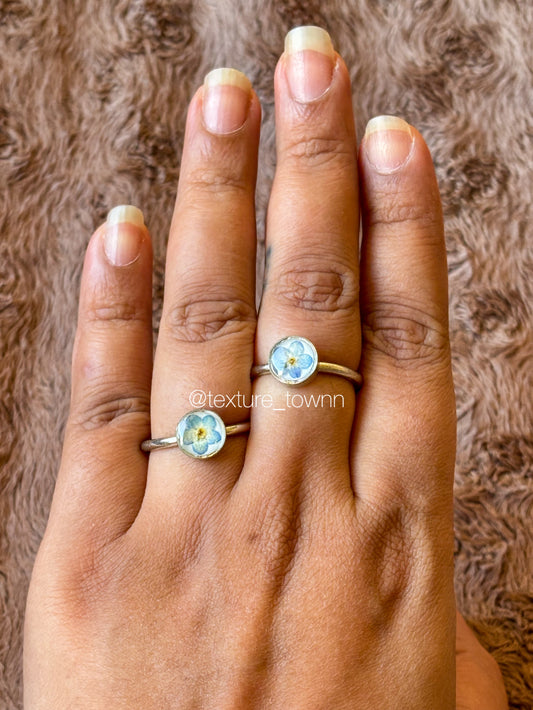 Forget-Me-Not Flower Resin Rings