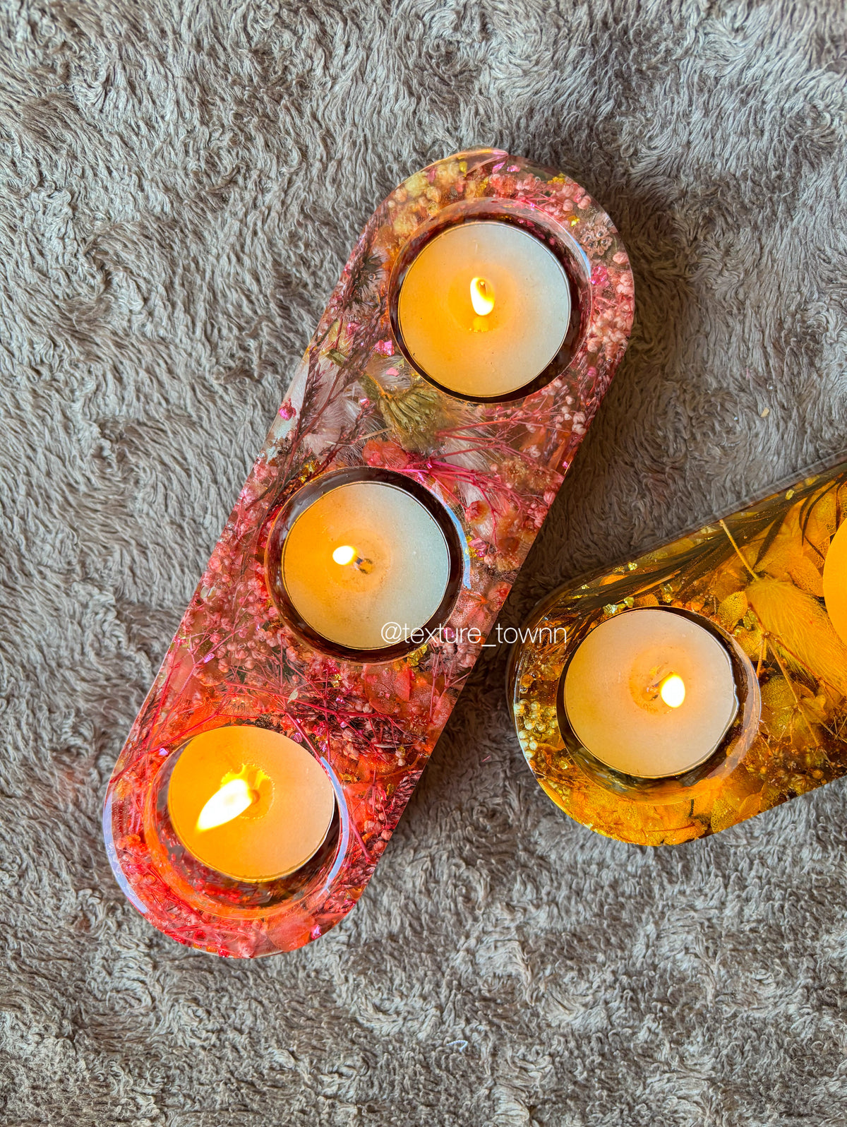 Resin Tealight Holders with Real Flowers