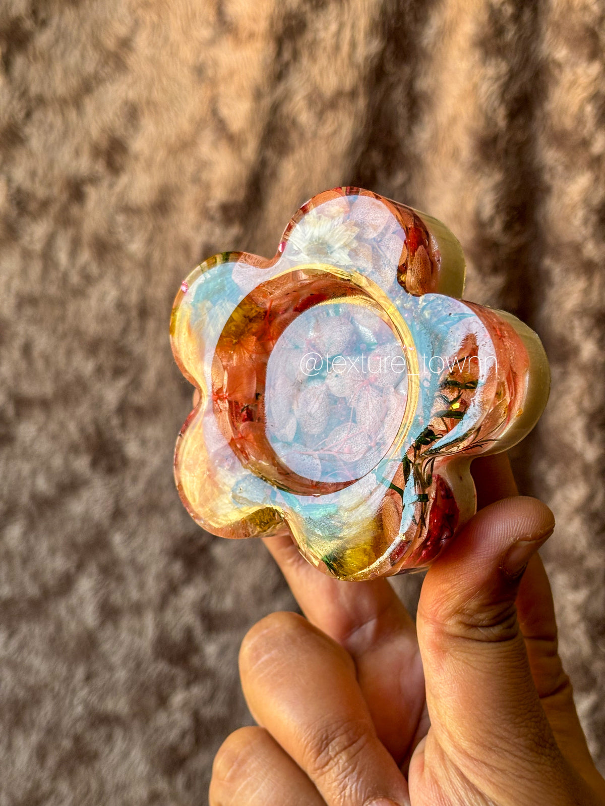 Handmade Flower Resin Tealight Holders