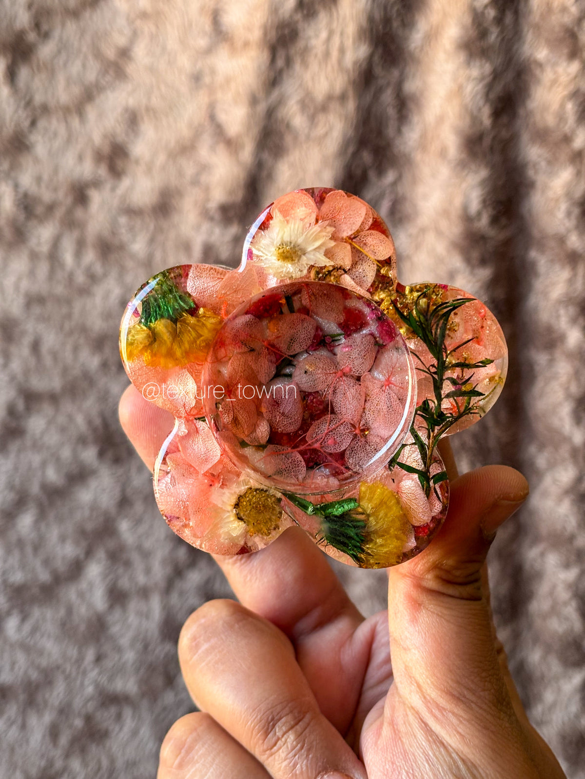 Handmade Flower Resin Tealight Holders