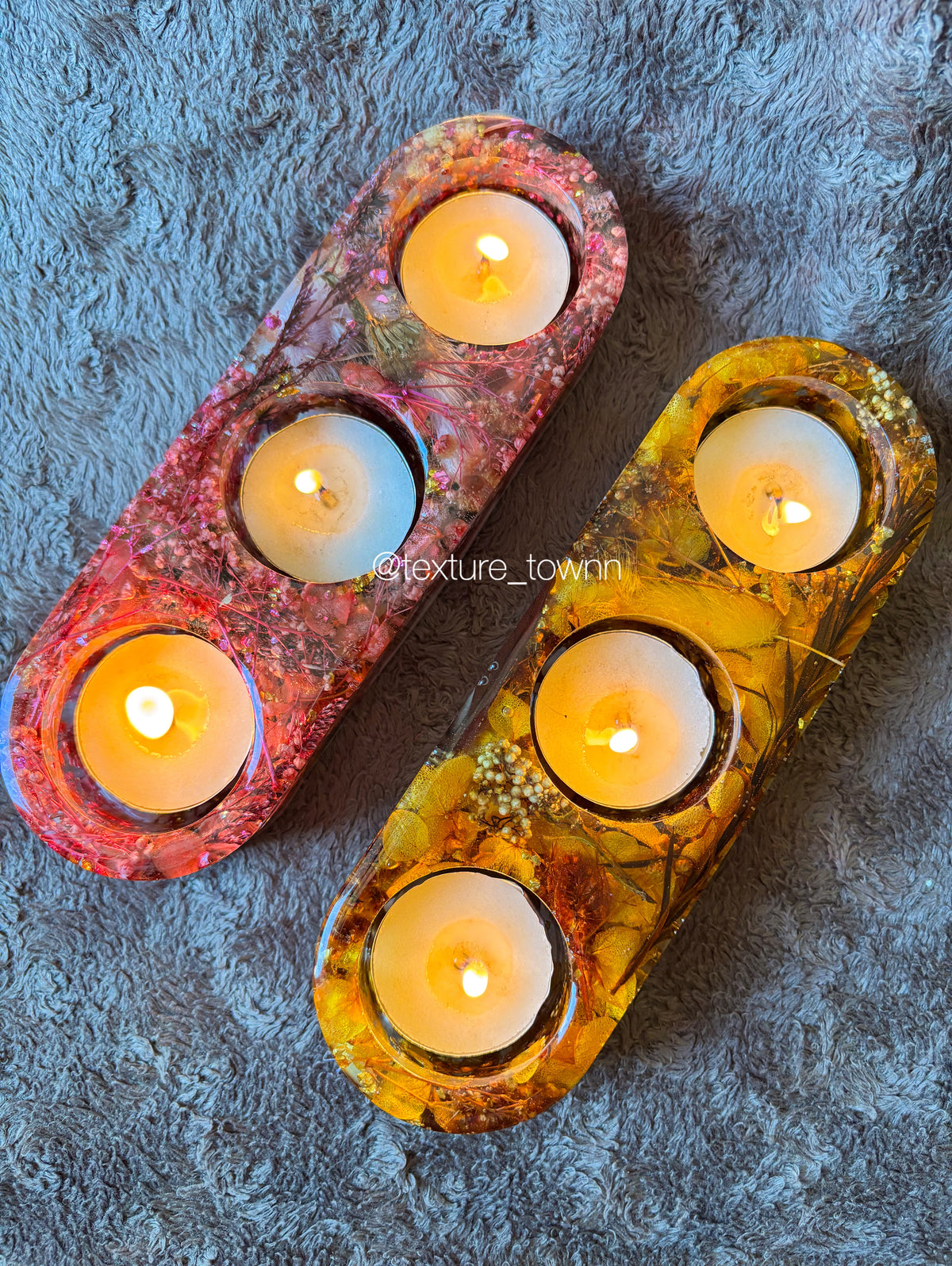 Resin Tealight Holders with Real Flowers
