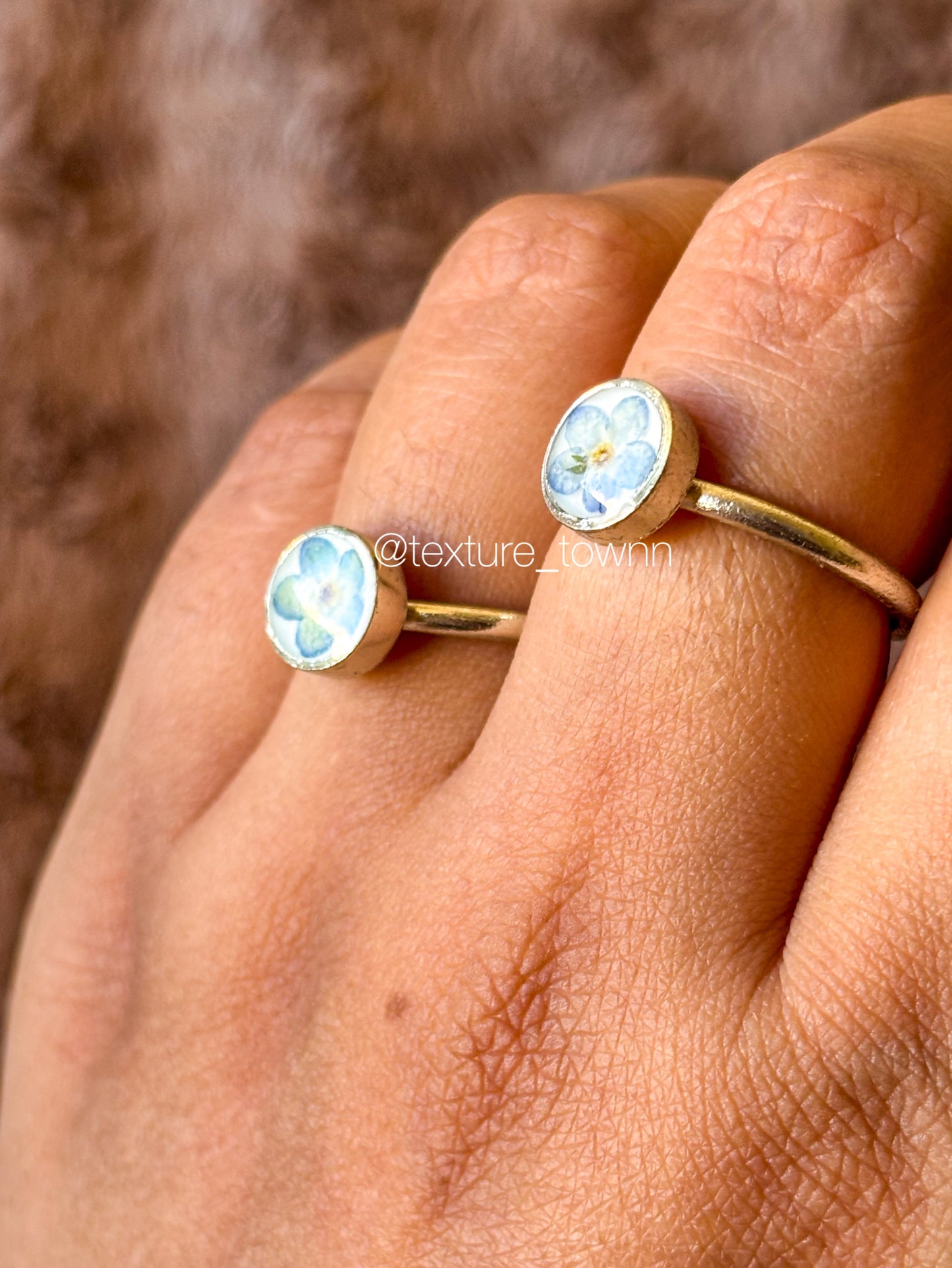 Forget-Me-Not Flower Resin Rings