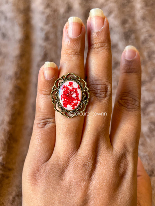 Vintage Handmade Resin Floral Ring