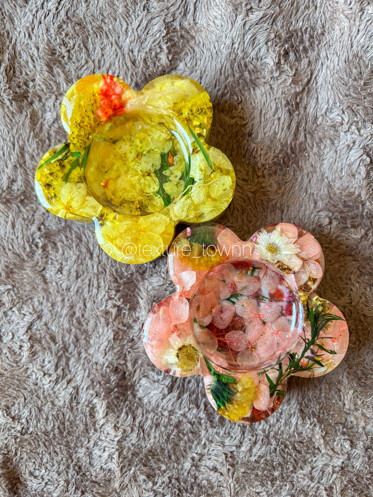 Handmade Flower Resin Tealight Holders