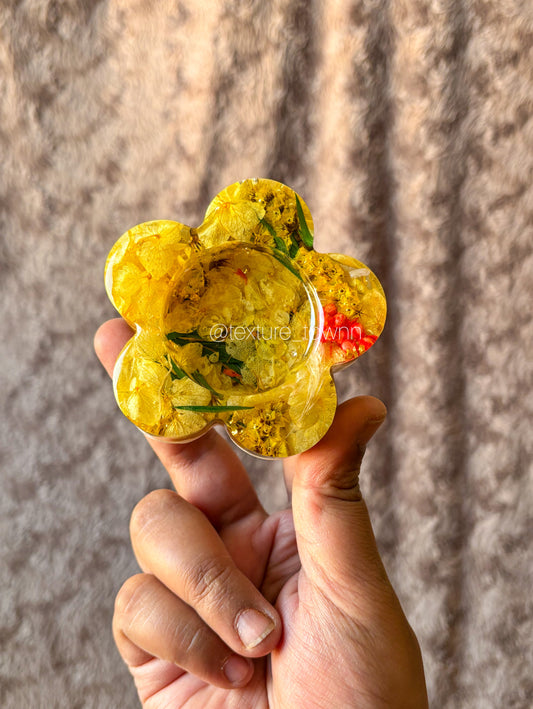 Handmade Flower Resin Tealight Holders