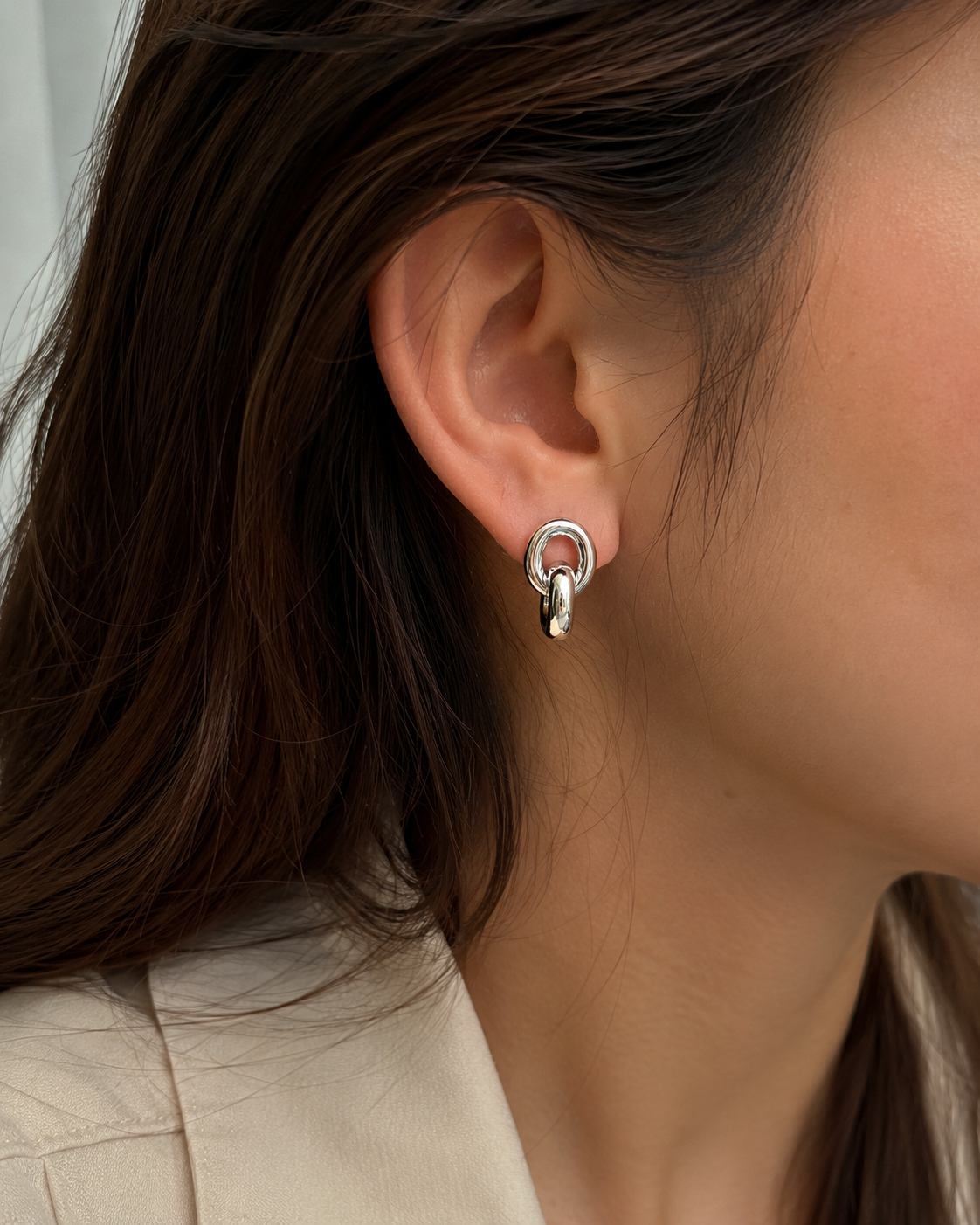 silver knot studs perfect for everyday wear.